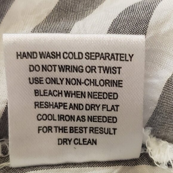 Pink Rose Blouse Womens Size Medium Grey Stripe Surplice Citycore Light Academia - Picture 9 of 16